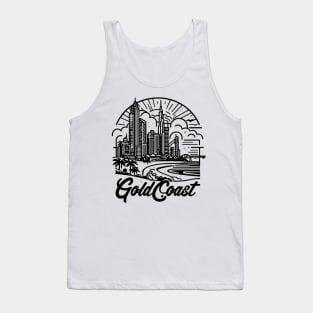 gold coast australia city simple line art illustration Tank Top